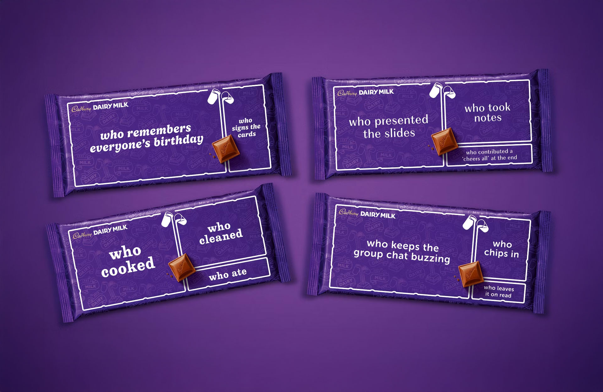 Nova embalagem da Cadbury: um convite para compartilhar