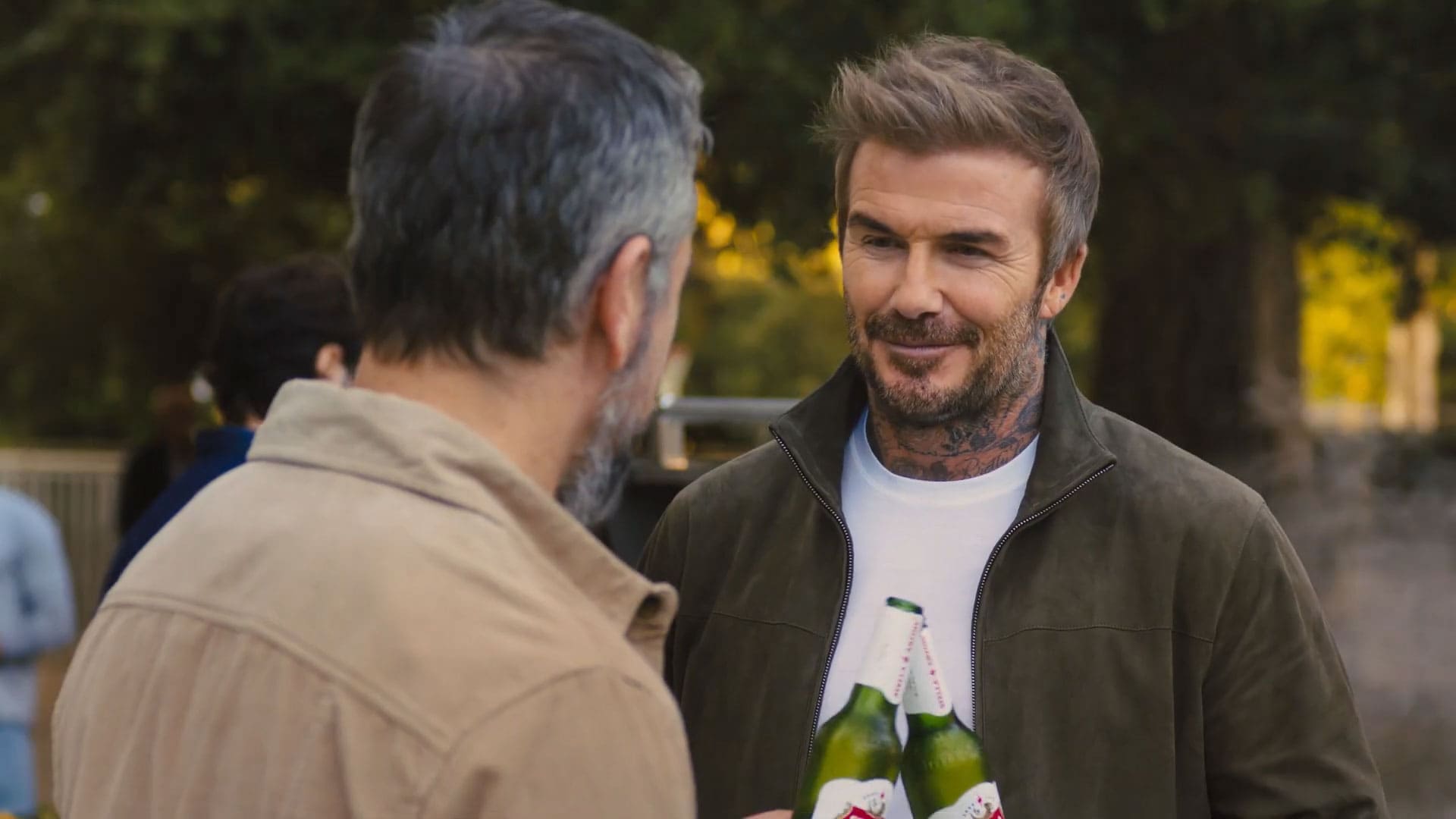 David Beckham e Matt Damon no Super Bowl