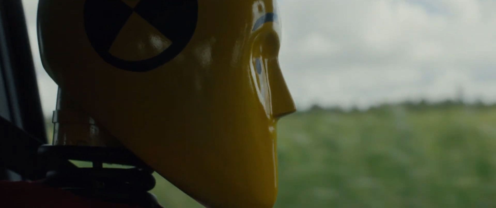 Zoom no boneco - Campanha Mitsubishi Triton - Boneco de teste de segurança (Crash Test)