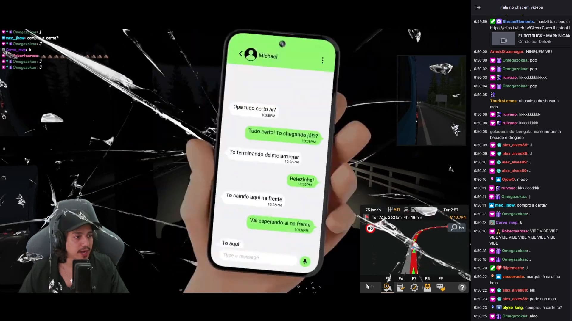 Celular quebrando vidro Motiva Rodovias - Acidente Anunciado