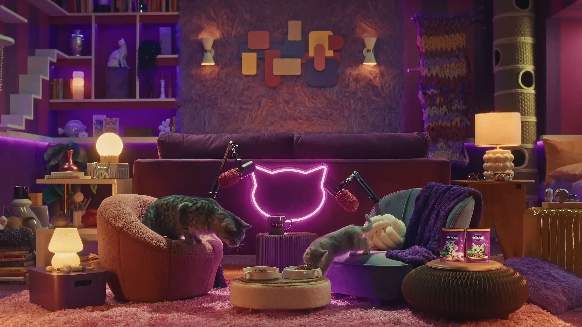 Cenário do Podcast da Whiskas - Purrcast
