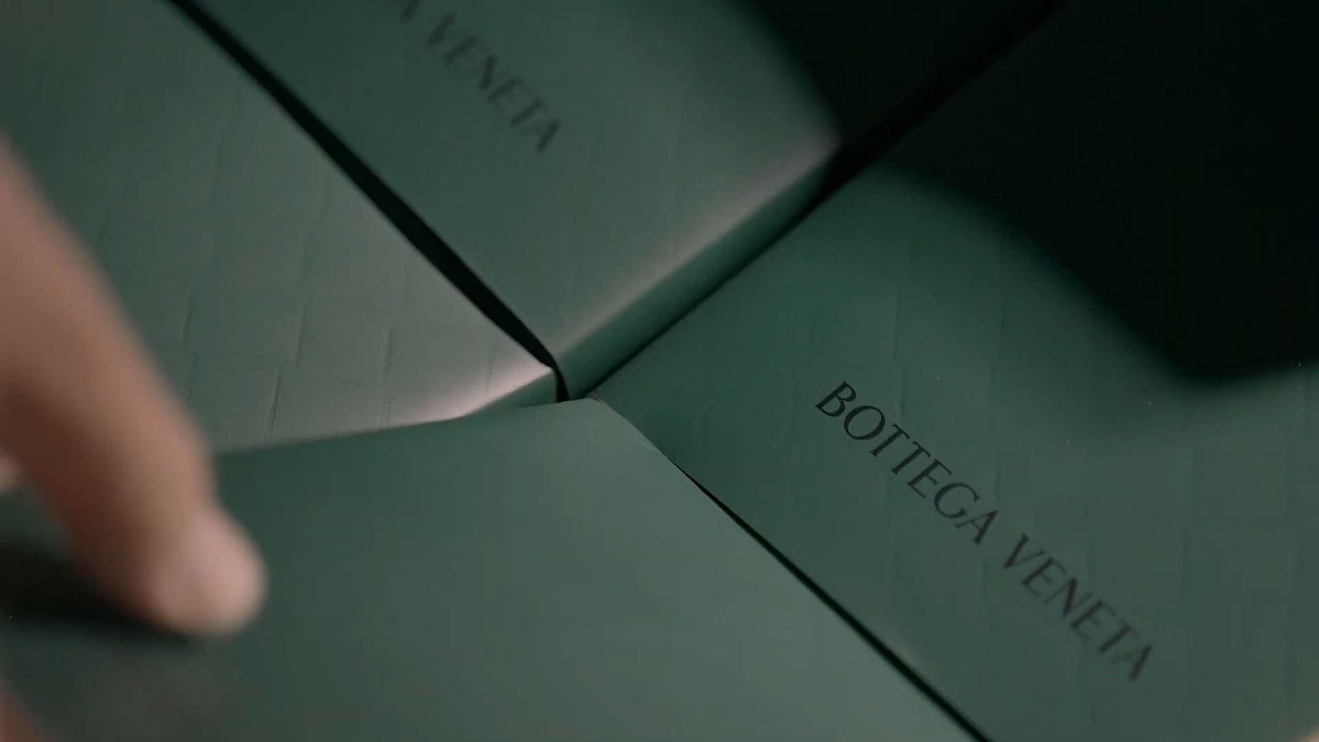 Mão segurando livro - The Book logo da Bottega Veneta