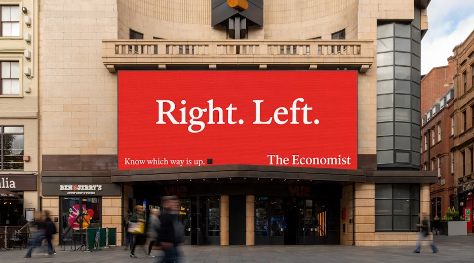 Outdoor da nova identidade visual The Economist